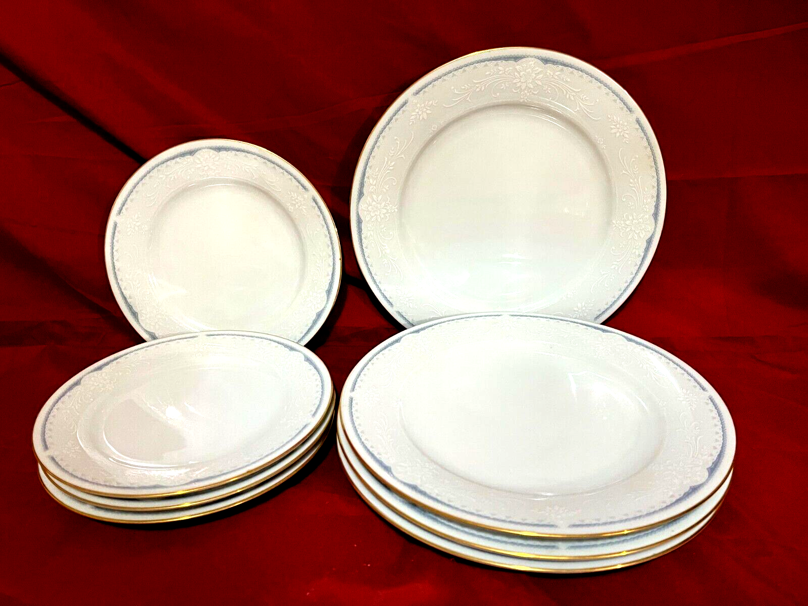 おはな【廃盤品】Noritake Christine Noritake 3290 Christine 8 Piece Set Of 4 Each Salad & Bread