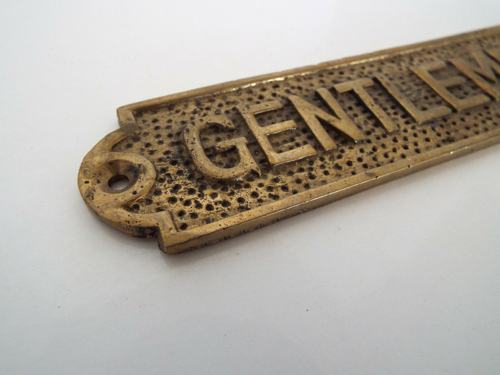Vintage Gentlemen Brass Nameplate 6