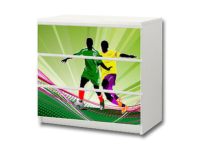 "Fußball" Aufkleber passend für Kommode IKEA MALM (3 Fächer) - M3K12
