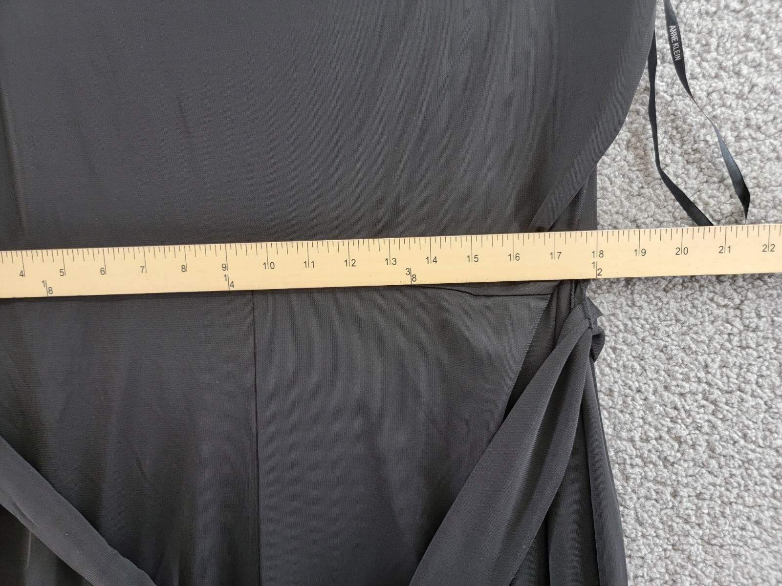 Anne Klein Plus Size Belted Pockets Wide-Leg Jumpsuit Women's 1X Black Back Zip - Picture 6 of 18