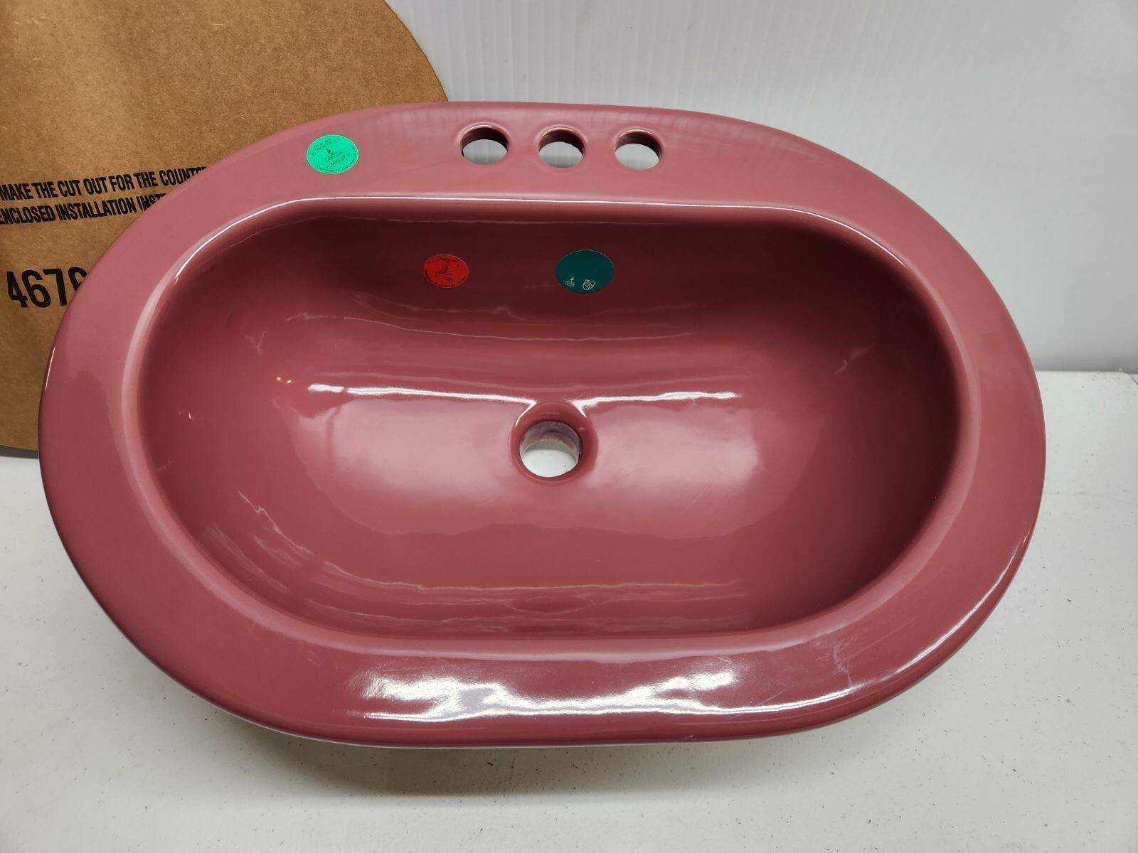 Crane 4676V Saturn 446 Raspberry Red Oval Vanity Bathroom