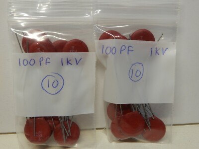 Tusonix 100pf 1000V 1KV Ceramic Disc Capacitors Qty 20 NOS
