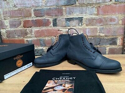 New Joseph Cheaney Jarrow Boots in Black Nubuck Calf UK9 US 10 EU 43 F