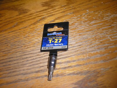 NEW Lifetime Warranty Duracraft PRO 1/4'' Drive T27 Torq Bit Socket 13127 Free SH