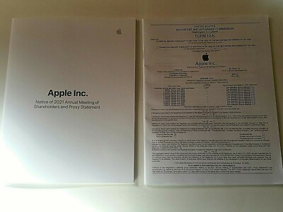 APPLE 2021 Annual Meeting Shareholder Proxy Statement & Form 10-K iphone New