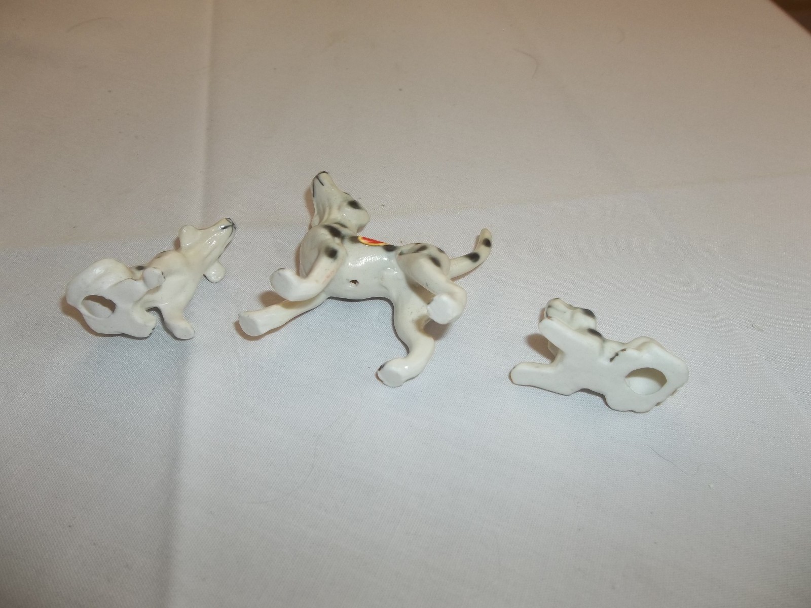 Vintage Bone China Miniature Dalmation Dogs, Set of 3