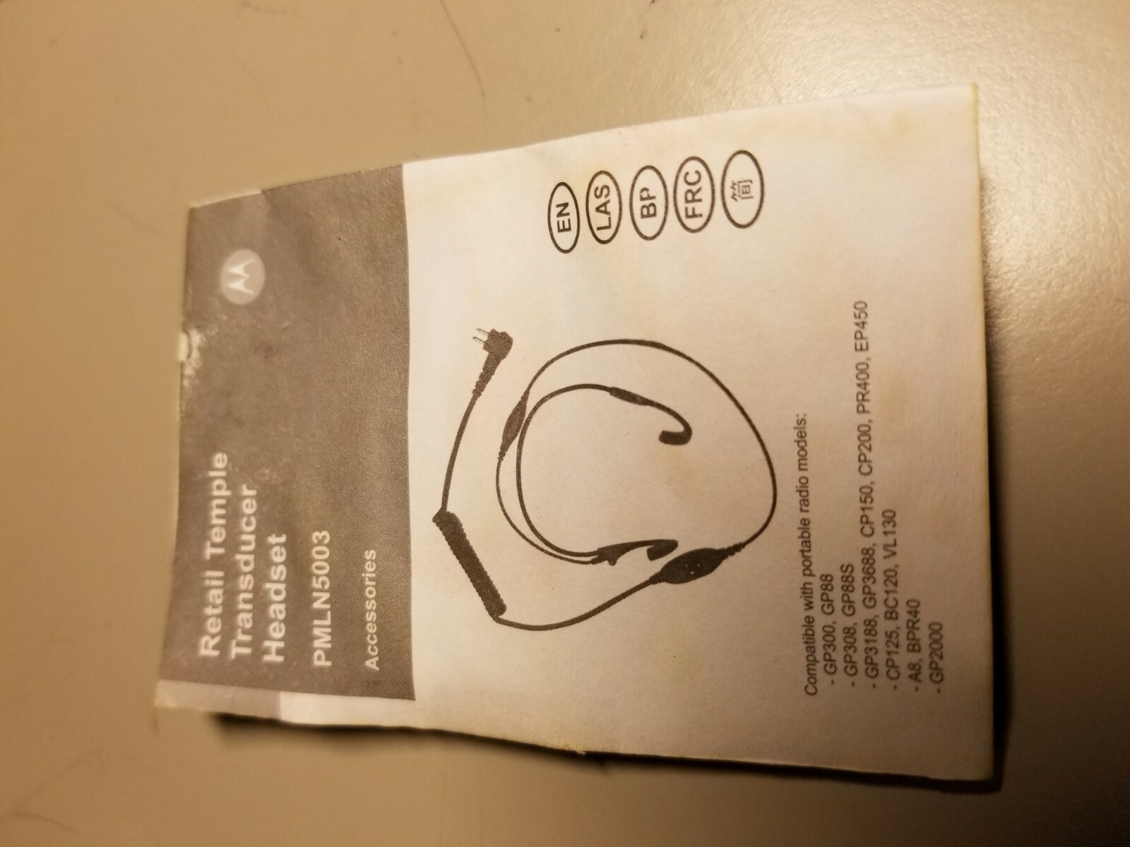 Temple Transducer Headset,Black MOTOROLA PMLN5003A