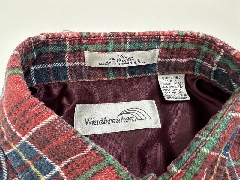 Distressed Vintage 90s Flannel Shirt Mens XL Red Plaid Outdoors Grunge Hipster