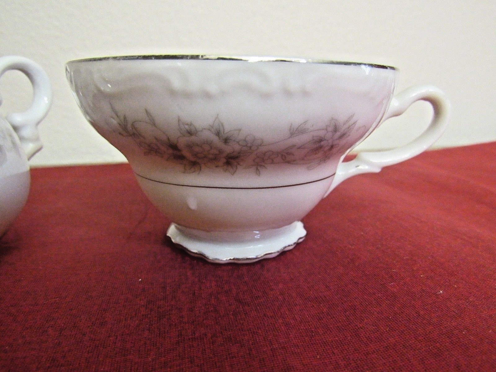 Crest Wood Ivy Mist Cup and Sugar Bowl Set Pattern 1300 Japan