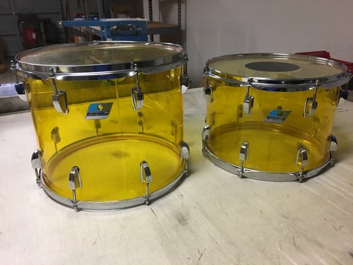 Beautiful 14” or 13” yellow ludwig vistalite Tom drums (Choice Or Pair)