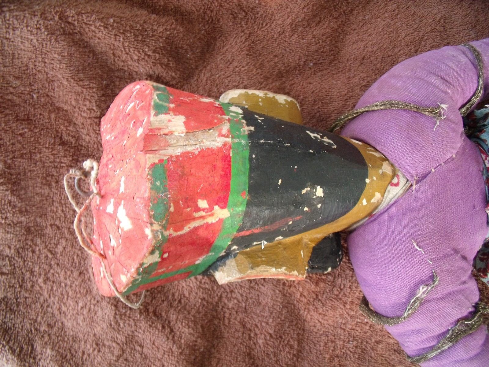 Antique Unique hand carved wooden head Harichrishna Puppet Style