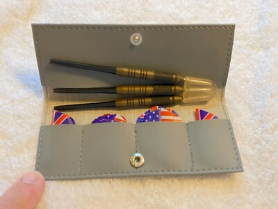Darts, Halex Competition Throwing Metallic Flight Feathers Case- Brass Steel Tip