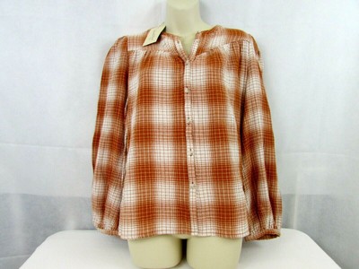 NWT UNIVERSAL THREAD  Long Sleeve Button Up Boho Tops Assorted Sizes Beige/Rust
