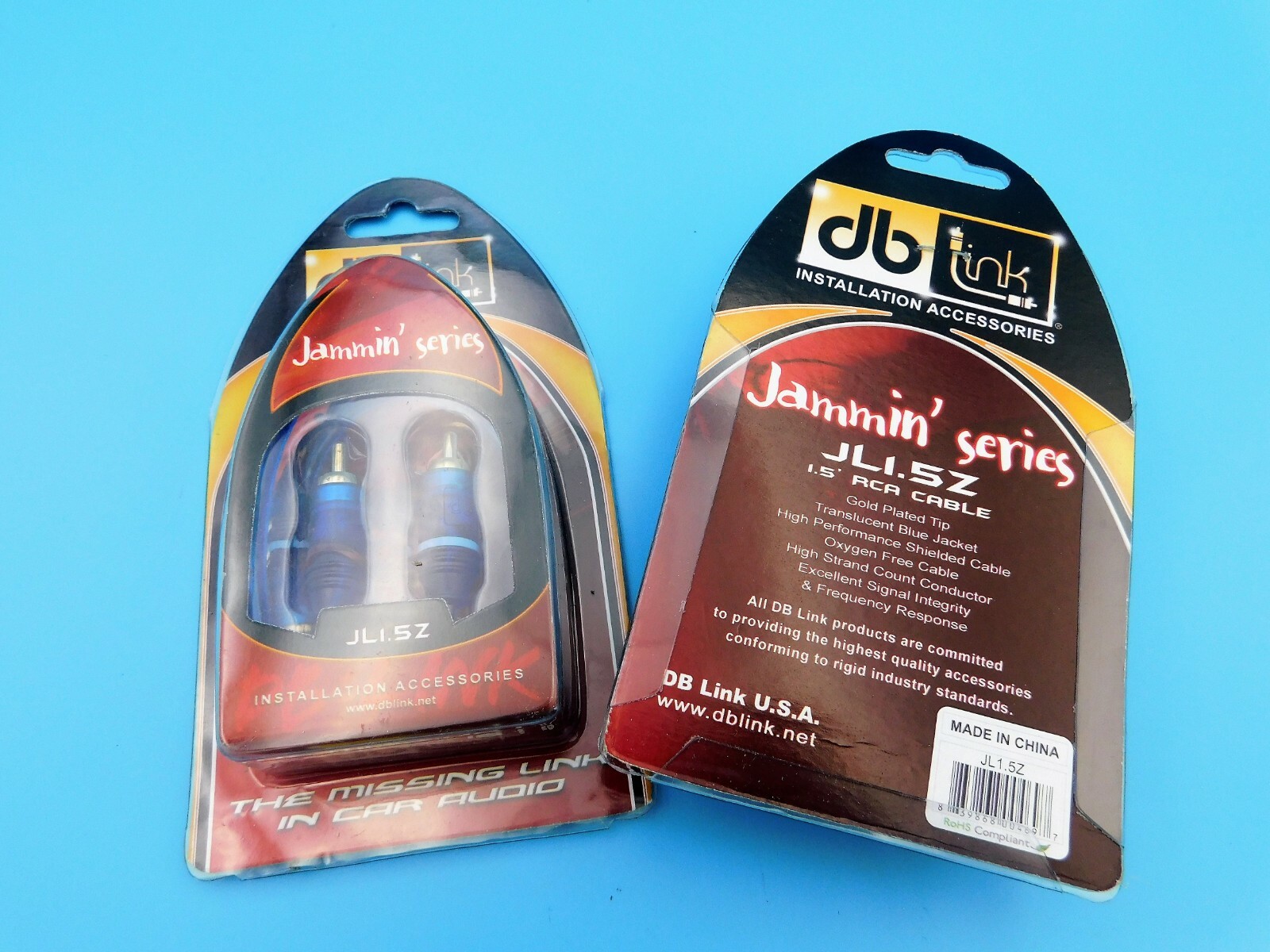 DB Link JL1.5Z Jammin Series Blue  RCA Cable 1.5 ft - Set of TWO