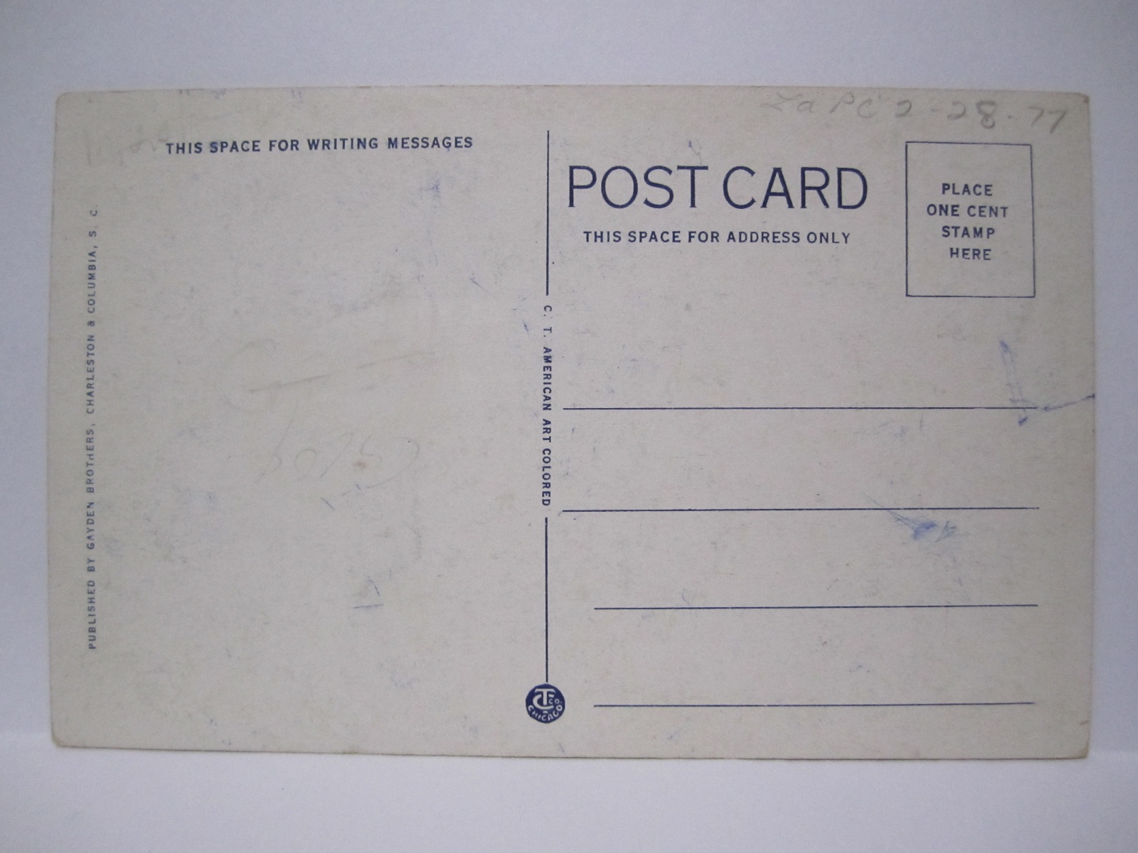 FORT MOULTRIE GRAVE OCEOLA INDIAN POSTCARD CHARLESTON SC SOUTH CAROLINA 1930s