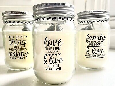 Touching Message Large Scented Jar Candle Meaningful Quote Life Love Home (Perfume The Best Thing Live)