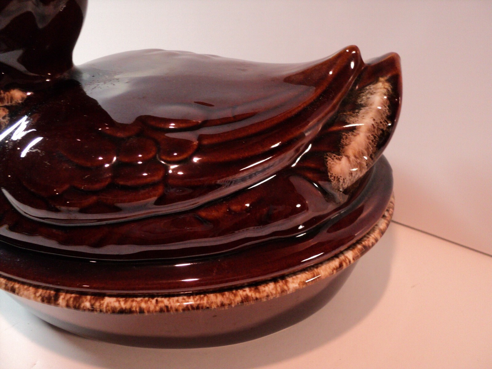 Vintage Hall USA, Brown Drip Duck Dish. Overnproof. Heavy, NICE