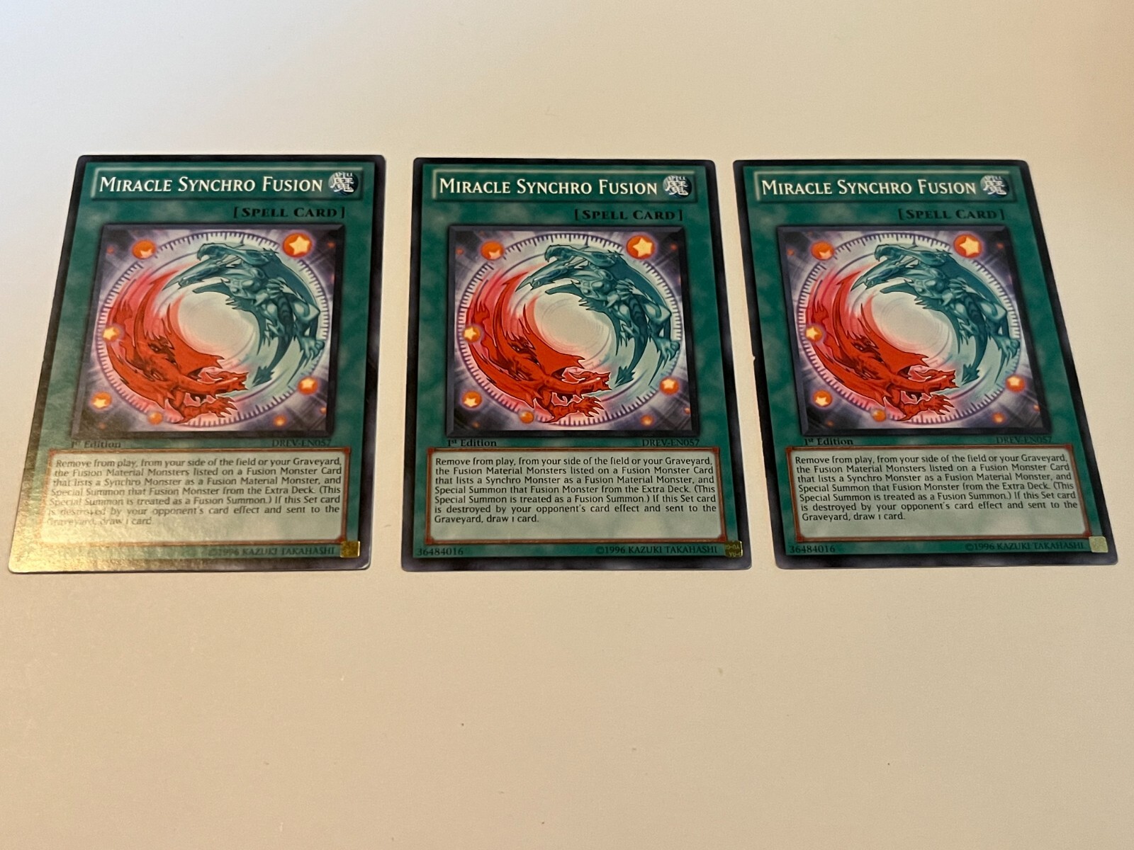 3x Miracle Synchro Fusion - DREV-EN057 Yugioh Yu Gi Oh! 3 x3 