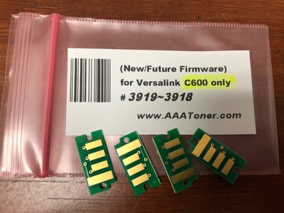 4 New firmware EX Toner Chip (3919 - 3918) Refill for Xerox VersaLink C600