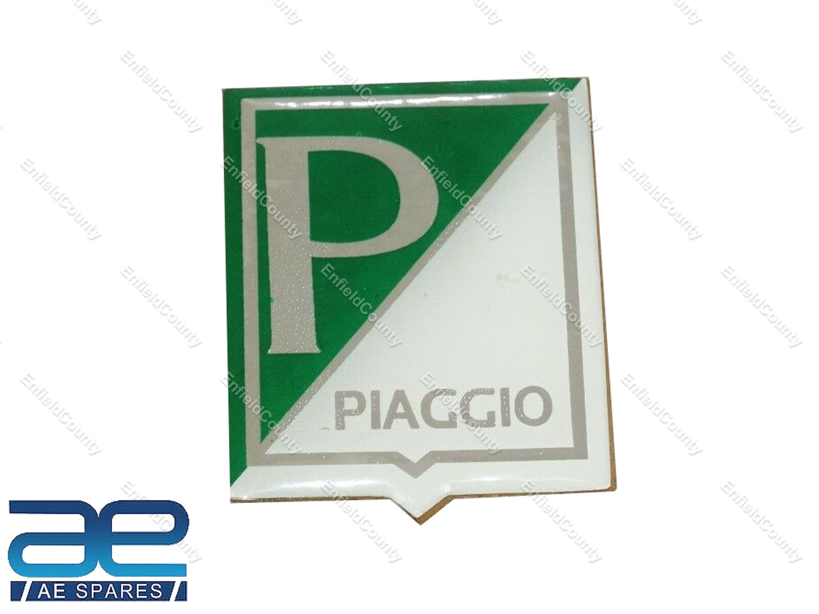 Piaggio Vespa Emblem made of metal to stick 48x39mm green white  