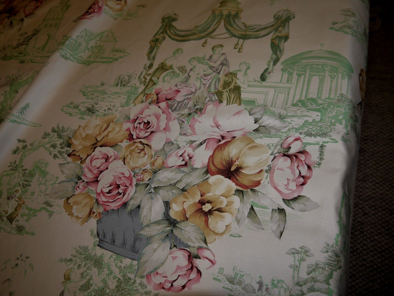 14 yd Vintage Les Fleurs De Joux Printed Fabric Italy by Ratti Exclusive Baker