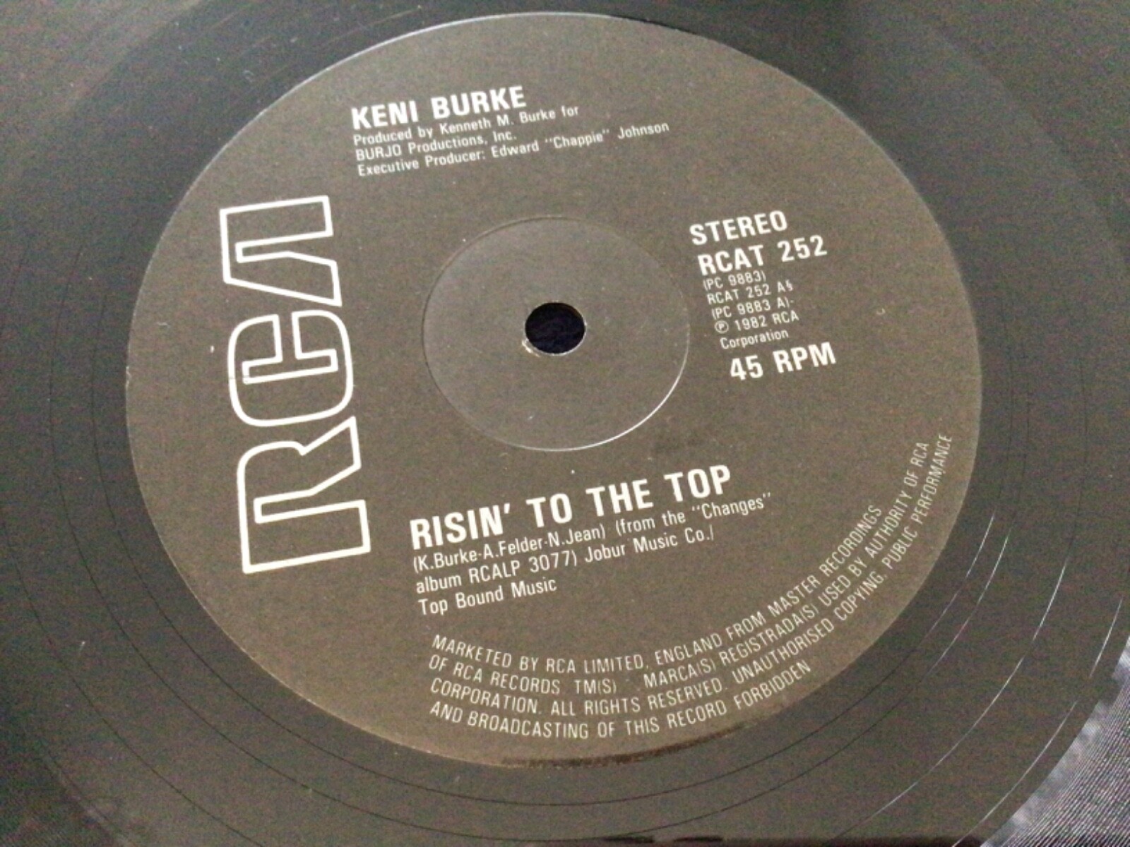 Keni Burke Risin' to the top 12 inch vinyl single record