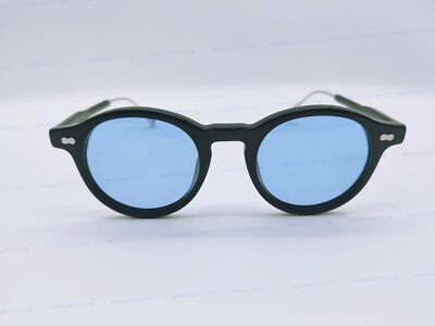 MOSCOT MILTZEN-TT Black/Silver Frame Blue Lenses Sun Glasses 46-22-145