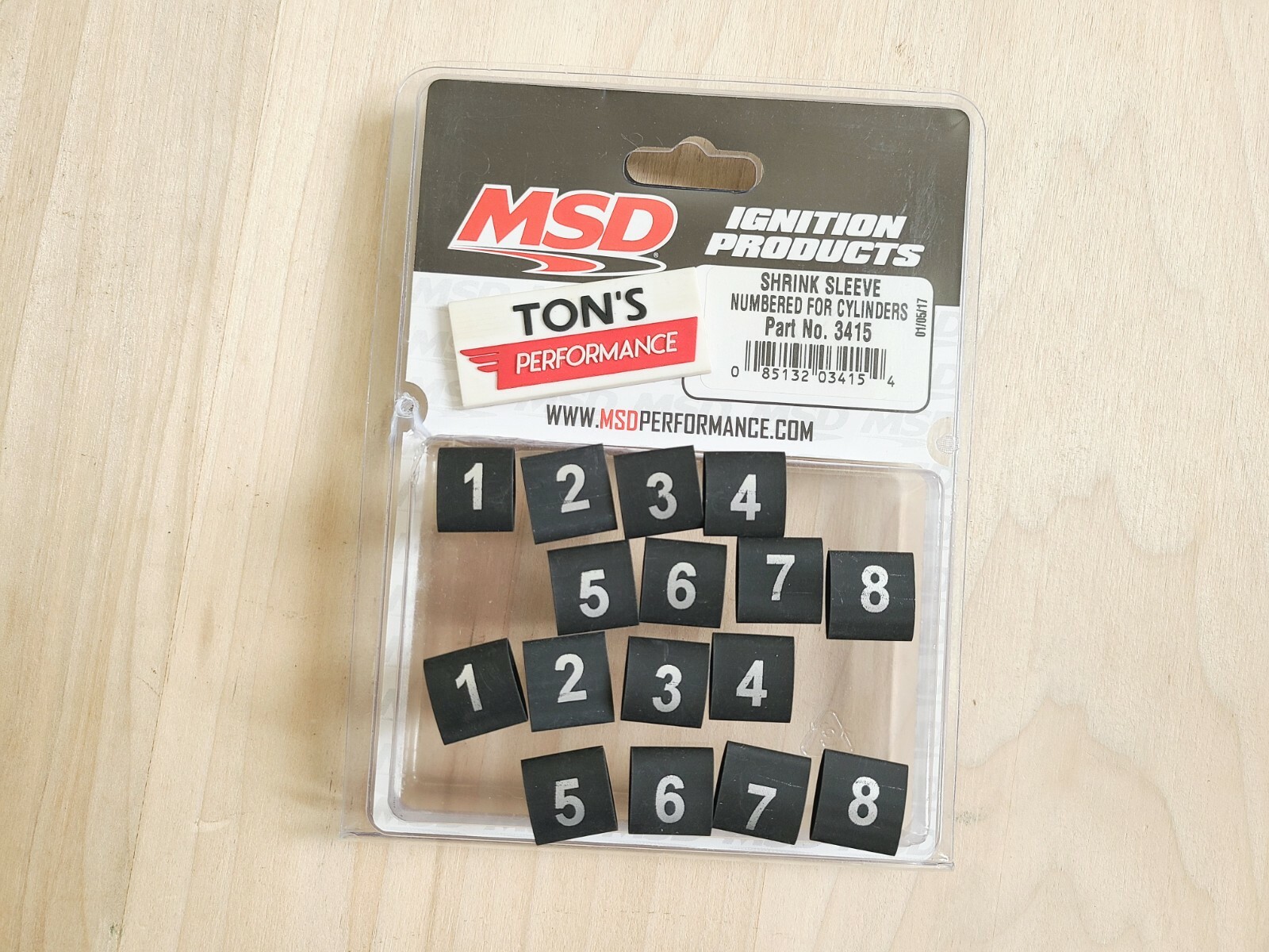 MSD Shrink Sleeve - Numbered for Cylinders MSD Shrink Sleeve - Numbered for Cylinders