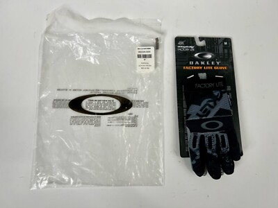 New Oakley Men's Factory Lite Black/Grey BMX Mountain Bike Moto Gloves in Medium
