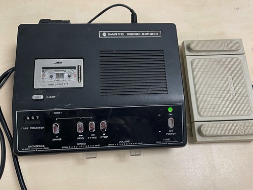 Sanyo TRC-7070 Desktop Cassette Dictation Transcriber Memoscriber Foot Pedal