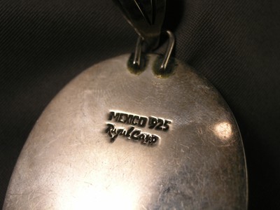 Vintage Mexican Modernist Sterling & Sodalite Pendant 24.7g Signed R---l Cony?