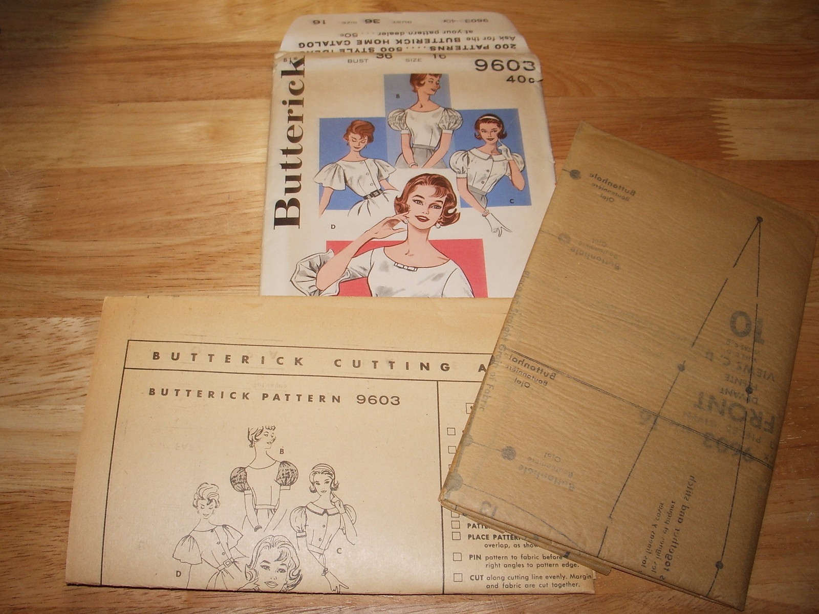 VTG Butterick FF Pattern 9603 Misses Blouse with Sleeve Variety SZ16 Bust 36