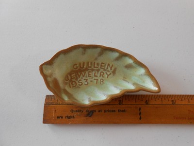 Frankoma Pottery 1978 Cullen Jewelry 25th Anniversary Leaf Dish 1953-1978