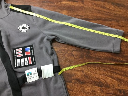 STAR WARS Youth Grey Fleece Imperial Uniform Hooded Bathroom Robe Size S (17)