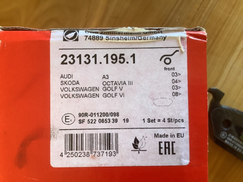 BremsbelÃ¤Ge Vorne Zimmermann 23131.195.1