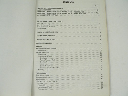 Briggs Stratton Engine Fuel & Electrical Systems Blue Ribbon Service Manual VTG