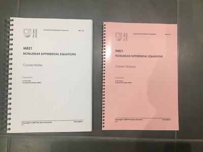 M821 Nonlinear Ordinary Differential Equation - Open University *Masters* Module
