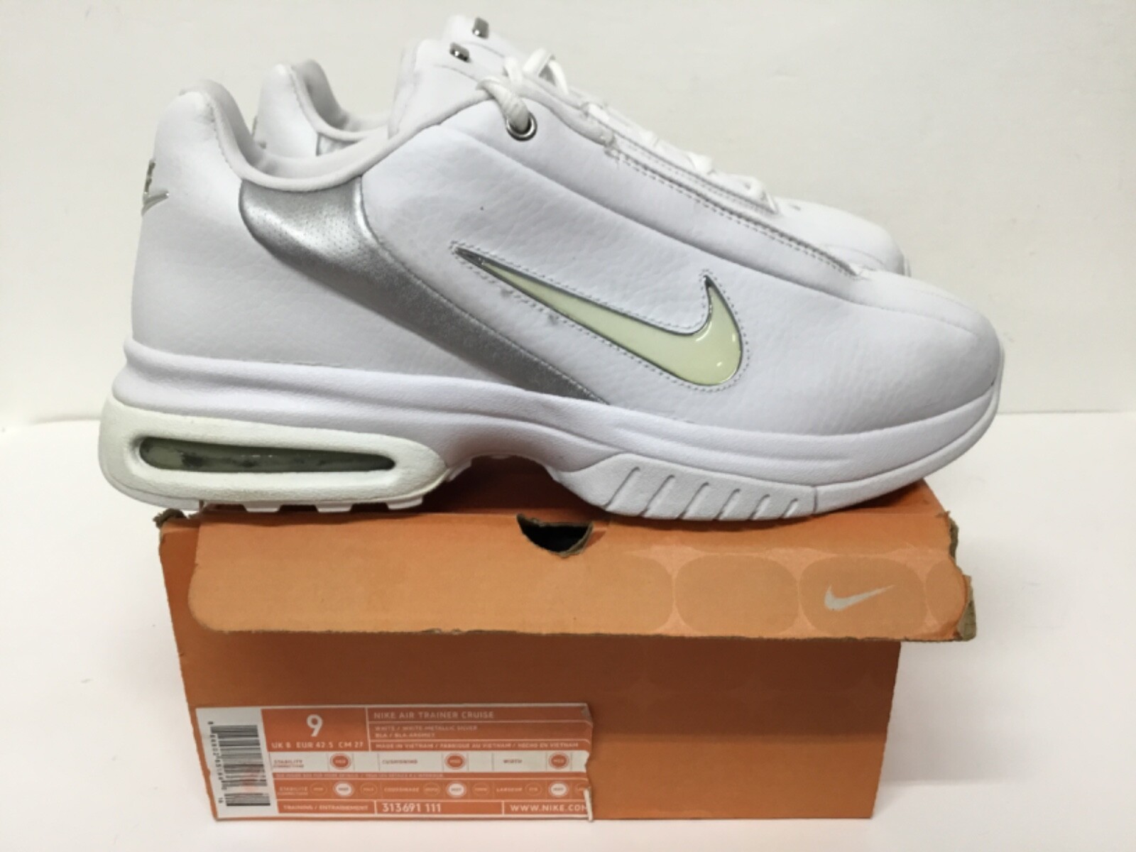 Nike Air Trainer Cruise Mens sneaker 313691 111 size 9 white