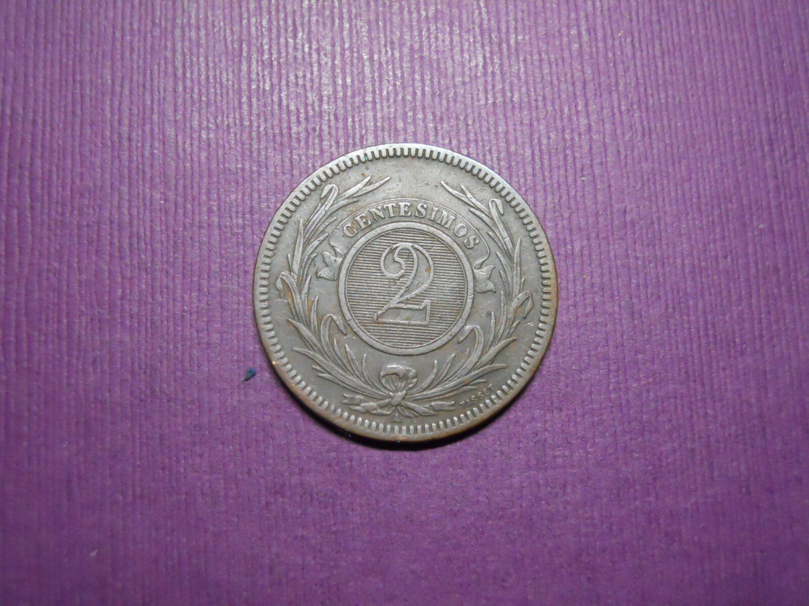 URY4 - URUGUAY - 4 CENTESIMOS - 1869H