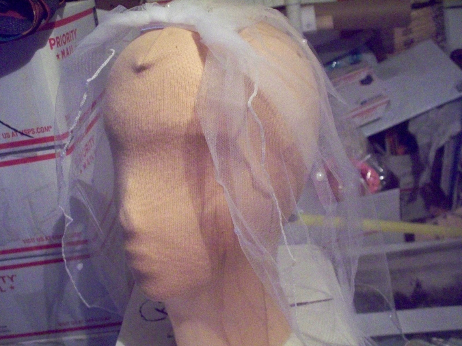 VEIL, WEDDING, QUINCEANERA, COSTUME, TULLE, 16 INCHES