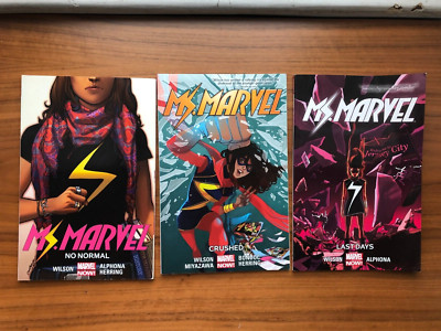 MS. MARVEL TPB Lot of 3: Volumes 1, 3, 4 No Normal, Crushed, Last Days *See Pics
