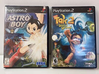 PS2 Astro Boy & Tak 2 Staff of Dreams (PlayStation 2) Black Label Game & Case