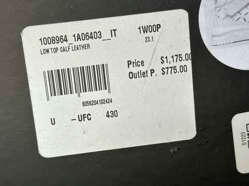 VERSACE VERSACE MEN'S LASERATA LEATHER SNEAKERS WHITE 10 US (43 EURO) 1008964 $1175