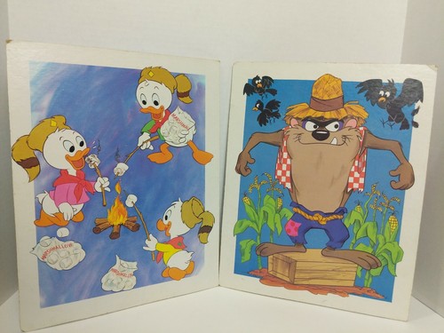 Vintage 1985 Golden Frame Tray Puzzles Looney Tunes and Disney 2 puzzles!