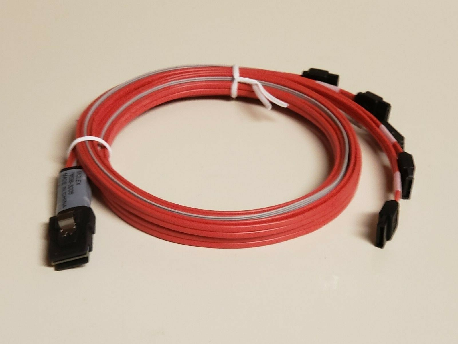 LOT of 2 MOLEX Mini SAS to 4 SATA SFF-8087 Multi-Lane iPass Cables 79536-3005