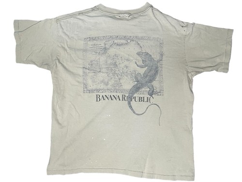80s MADE IN USA BANANA REPUBLIC 地球儀 Tシャツ
