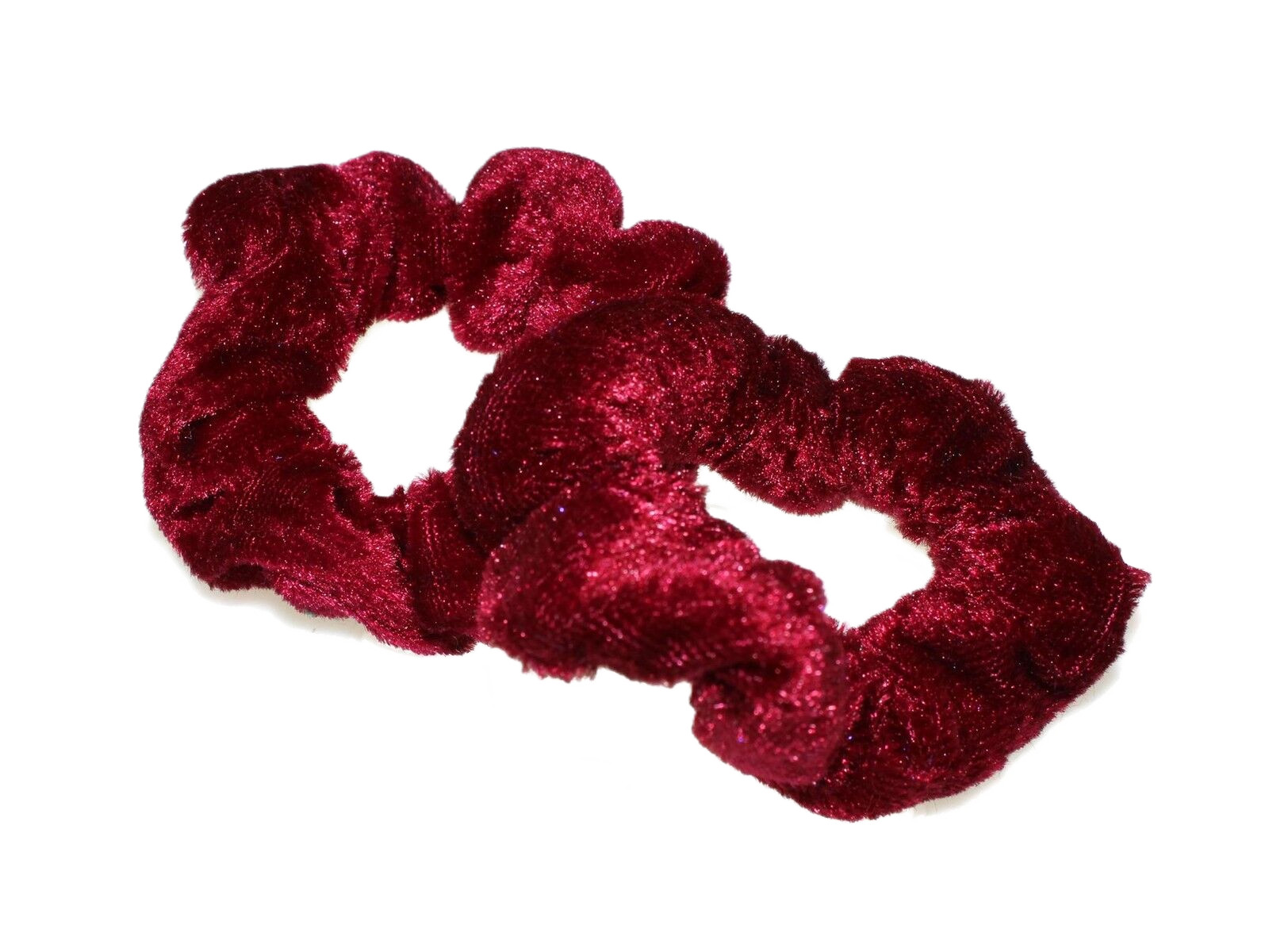 Burgundy Velvet Hair Scrunchie for Women - Soft Elastic Hair Accessory