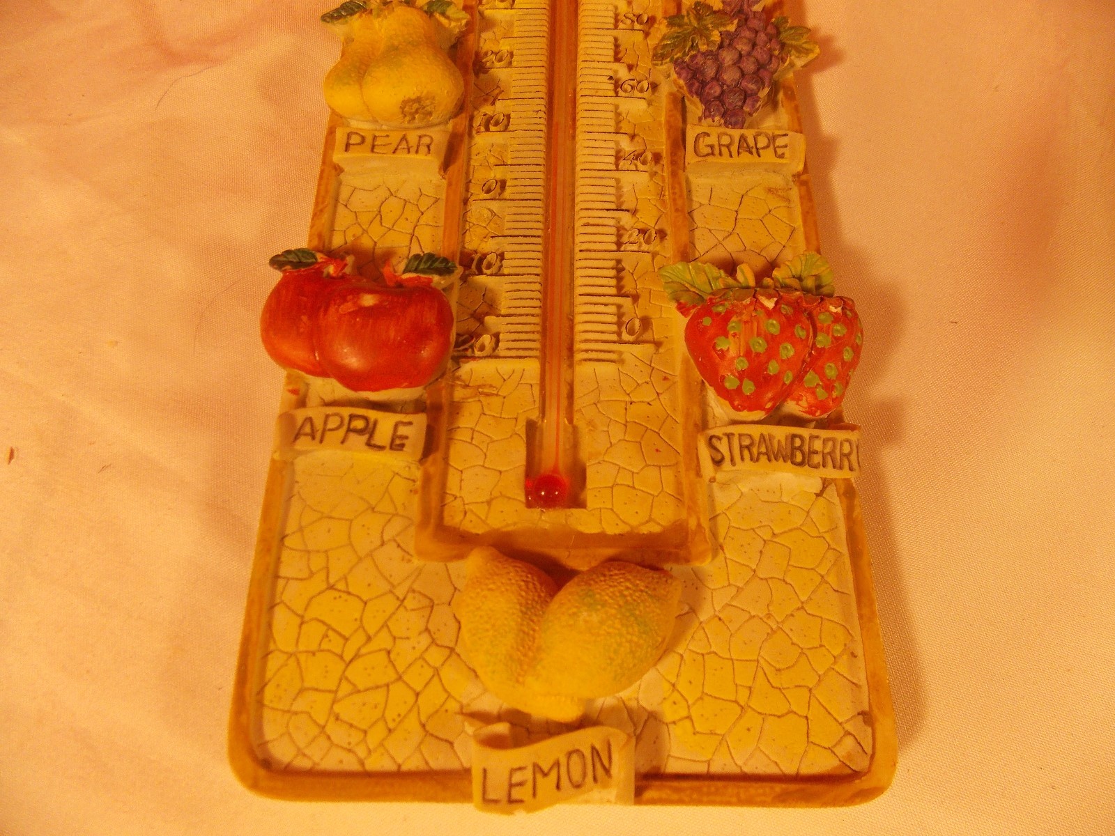 Decorative Ceramic Wall Hanging Thermometer Fruit Motif