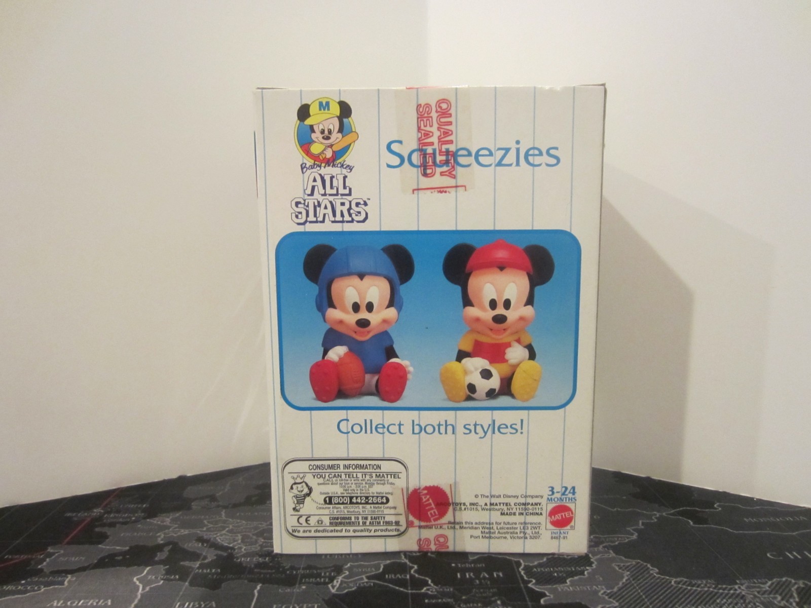 Vintage Disney Baby Mickey All-Stars Squeezies Soccer Mickey NIB Mattel RARE!