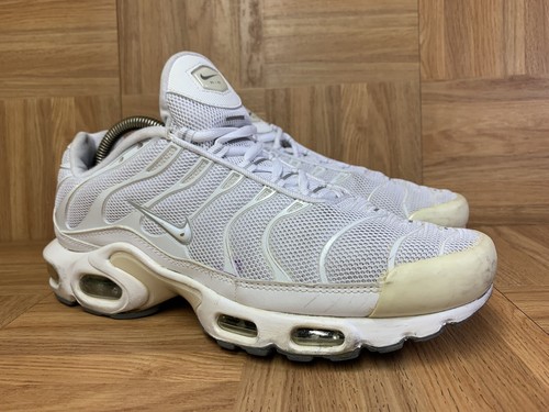 RARE🔥 Nike Air Max Plus White Whiteout Cool Gray Sz 8.5